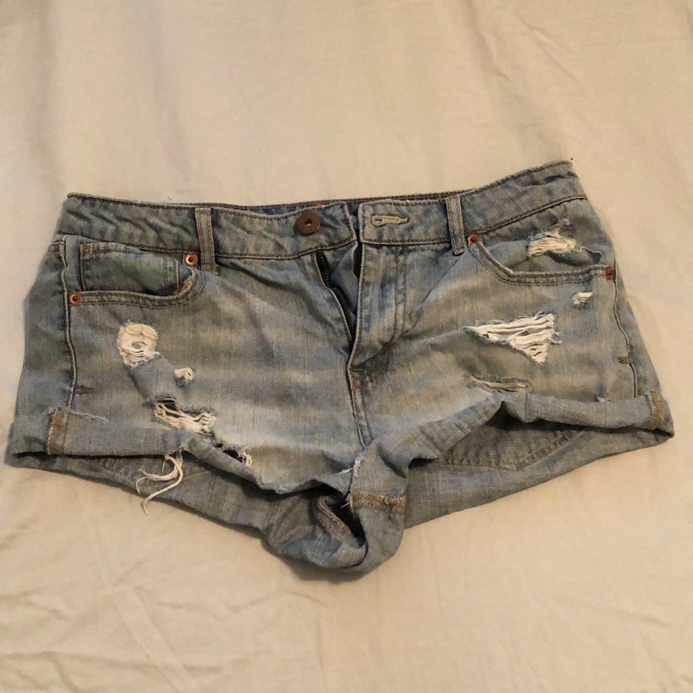 Bethany Mota ripped jean shorts